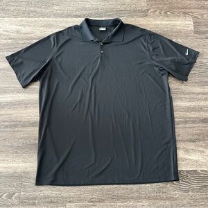 Nike Golf Dri Fit Polo Shirt Mens 4XL Black Athletic Performance Swoosh XXXXL